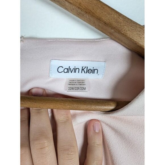 Calvin Klein Chiffon Sheath Dress Size 22 22W Cocktail Party Church Career Plus - Picture 3 of 7